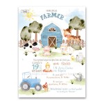 Πρόσκληση βάπτισης για αγόρι με θέμα Little Farmer