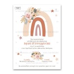 Προσκλητήριο βάπτισης για κορίτσι με θέμα Flower Rainbow