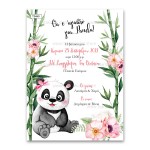Προσκλητήριο βάπτισης για κορίτσι με θέμα Baby Girl Panda