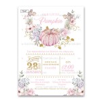 Προσκλητήριο βάπτισης για κορίτσι με θέμα Little Pumpkin