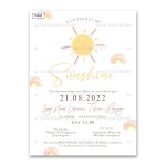 Προσκλητήριο βάπτισης για κορίτσι με θέμα Sunshine