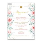 Προσκλητήριο βάπτισης για κορίτσι με θέμα Dusty Blossom