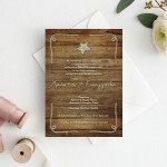 Ρουστίκ Κάθετη Πρόσκληση Με Αστερία