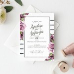 Ρομαντικό Κάθετο Προσκλητήριο Γάμου με Τριαντάφυλλα