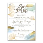 Προσκλητήριο γάμου με θέμα Gold Ocean