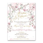 Προσκλητήριο γάμου με θέμα Romantic Almond Tree