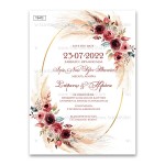 Προσκλητήριο γάμου με θέμα Burgundy Roses