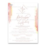 Προσκλητήριο γάμου με θέμα Pink Brushes