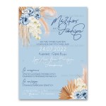 Προσκλητήριο γάμου με θέμα Dusty Blue Pampas