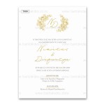 Προσκλητήριο γάμου με λιτό σχεδιασμό και χρυσές λεπτομέρειες