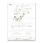 Προσκλητήριο γάμου με λιτό σχεδιασμό και κλαδιά λουλουδιών